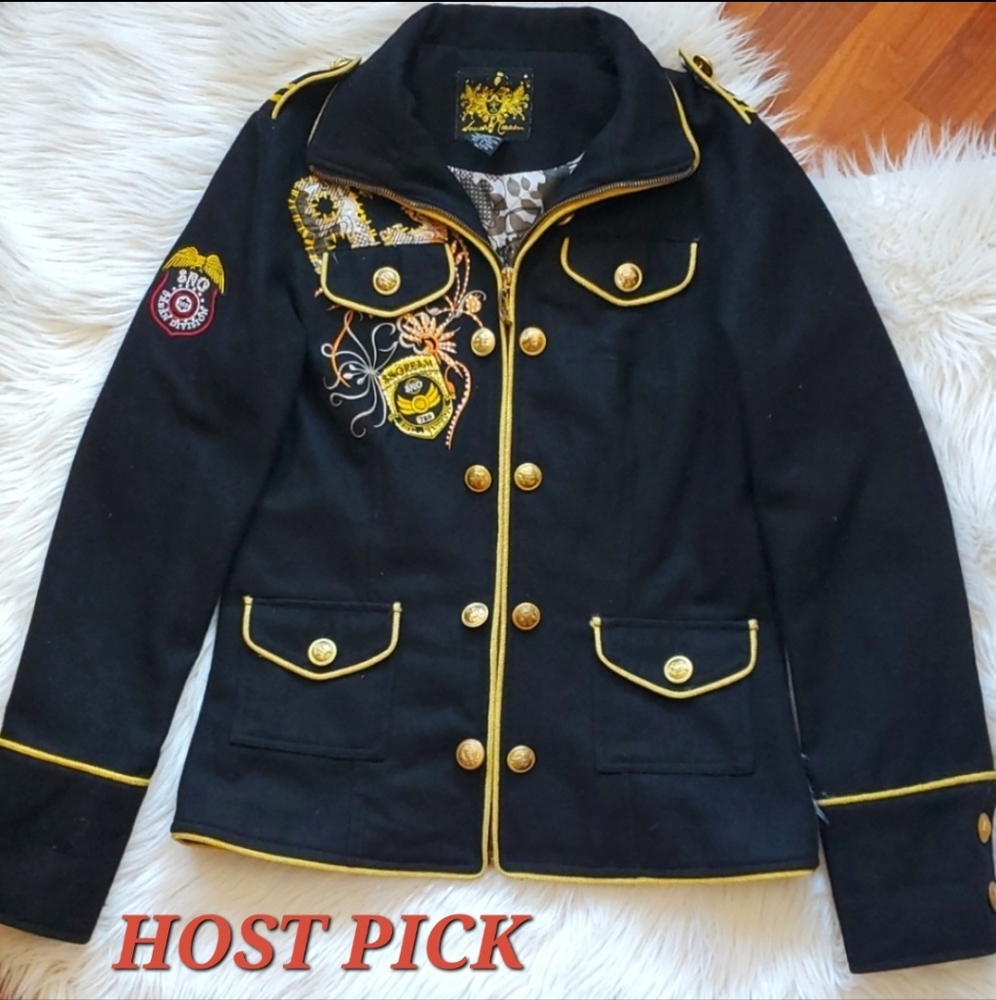 Vintage rock military wool jacket